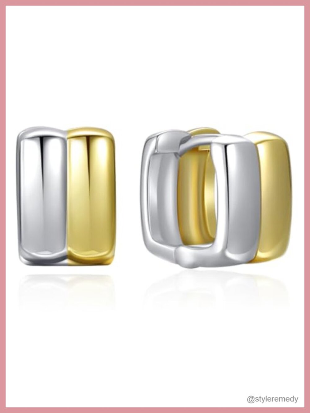 Chunky Mini Hoop Earrings 18K Gold Plated Hinged Huggie Hoops